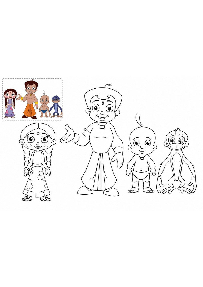Chhota Bheem Printable Coloring Book - 56 A4 Pages
