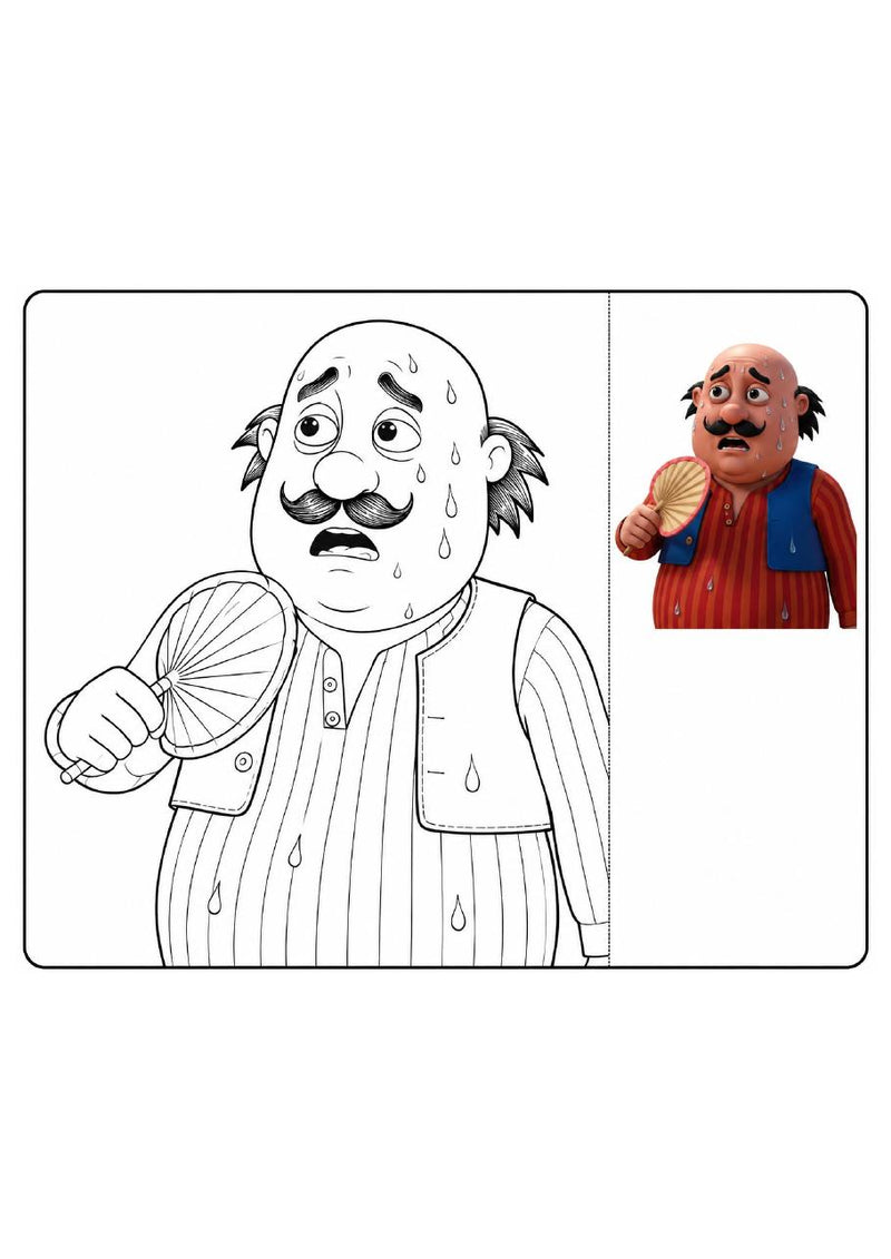 Motu Patlu Printable Coloring Book - 57 A4 Pages