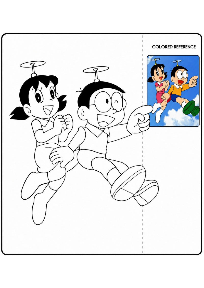 Doraemon Printable Coloring Book - 55 A4 Pages