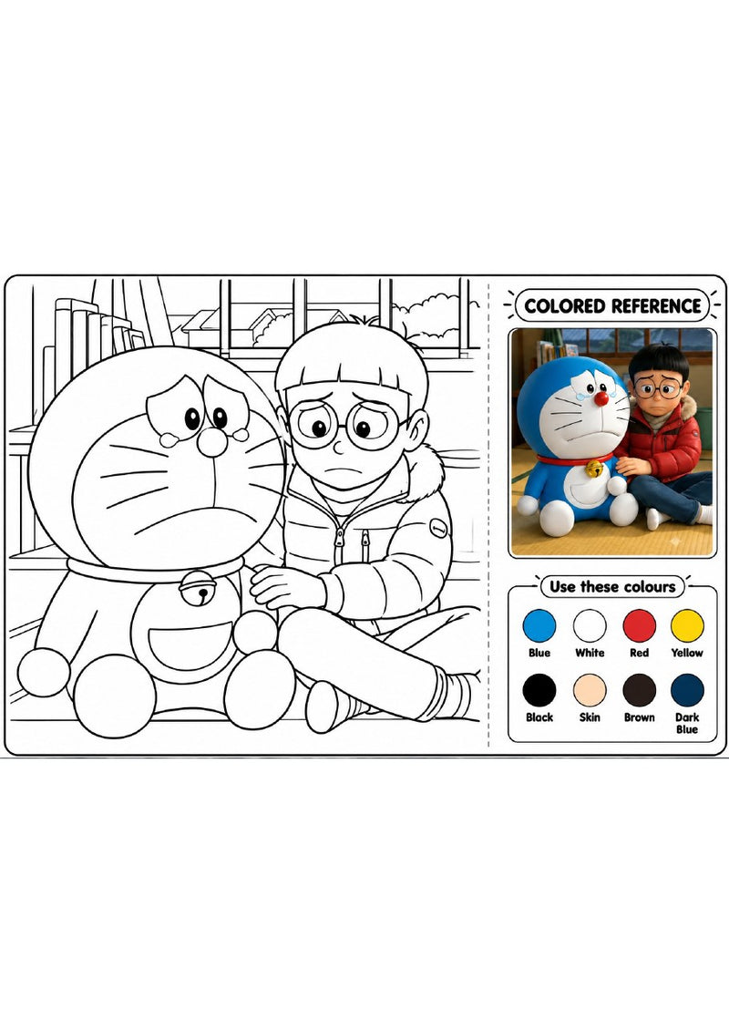 Doraemon Printable Coloring Book - 55 A4 Pages