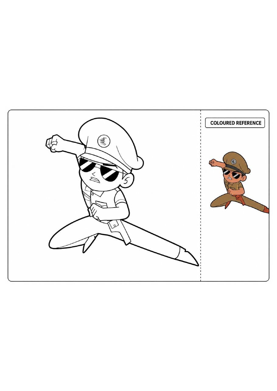 Little Singham printable coloring page preview 1