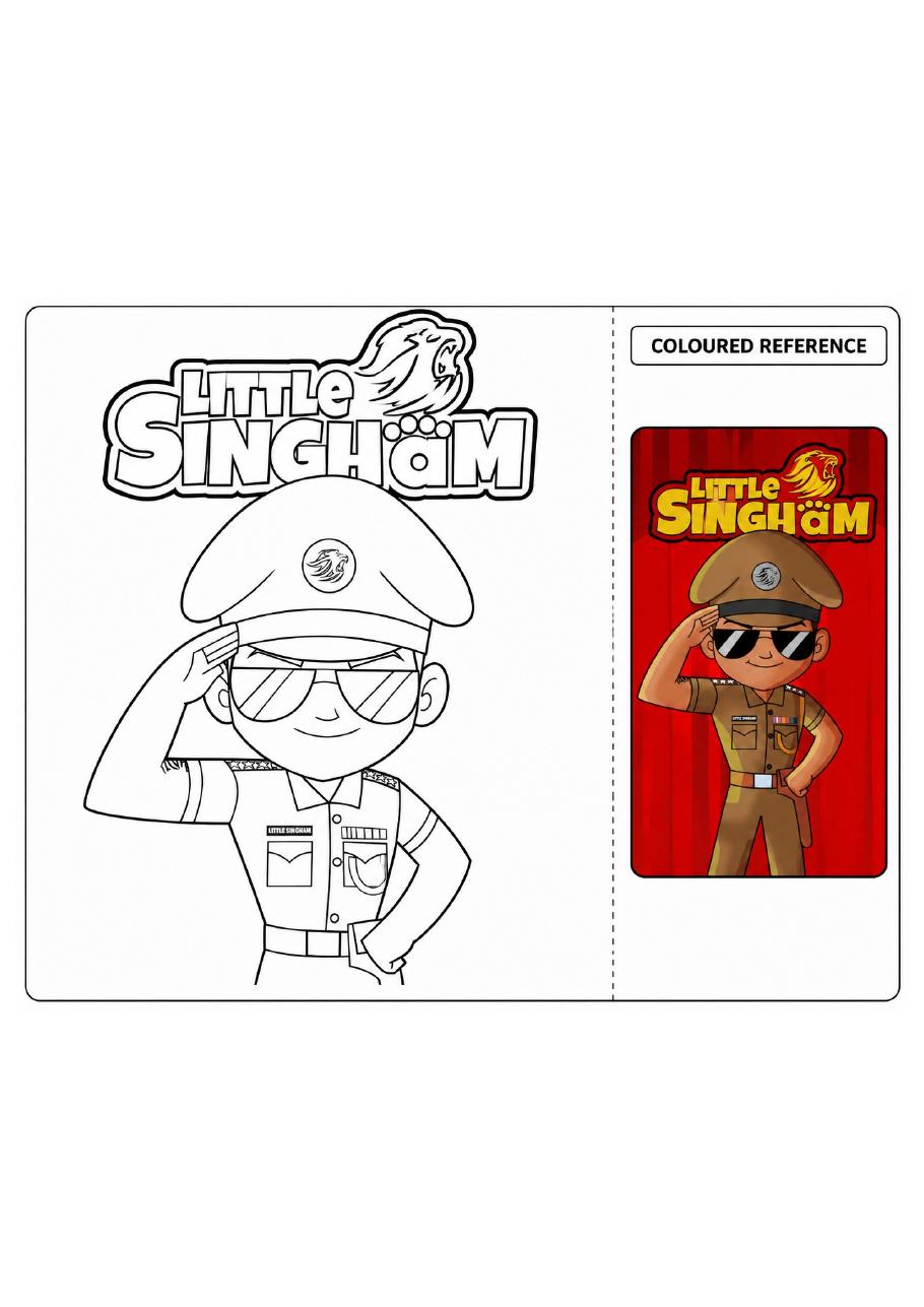 Little Singham printable coloring page preview 2