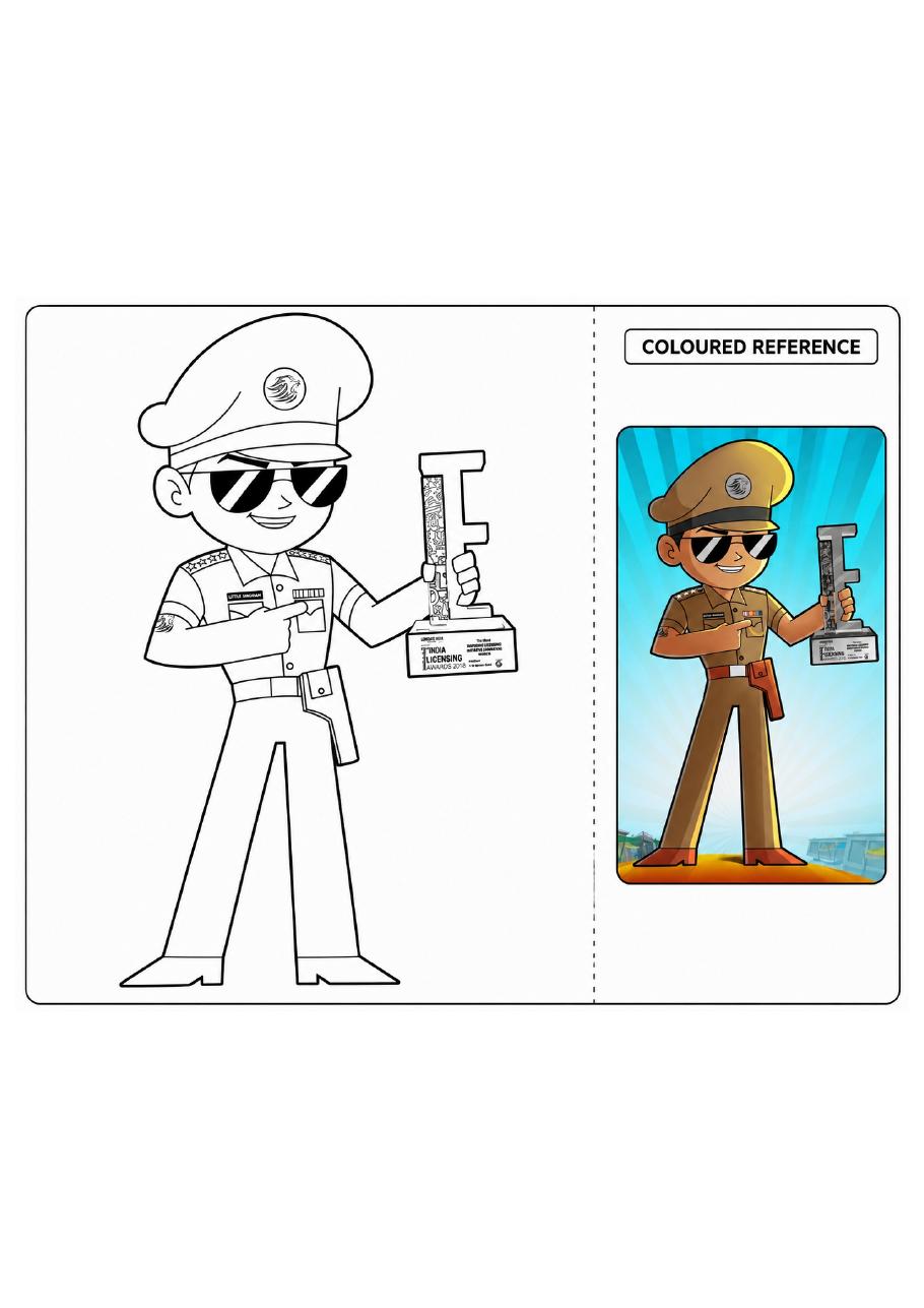 Little Singham printable coloring page preview 3