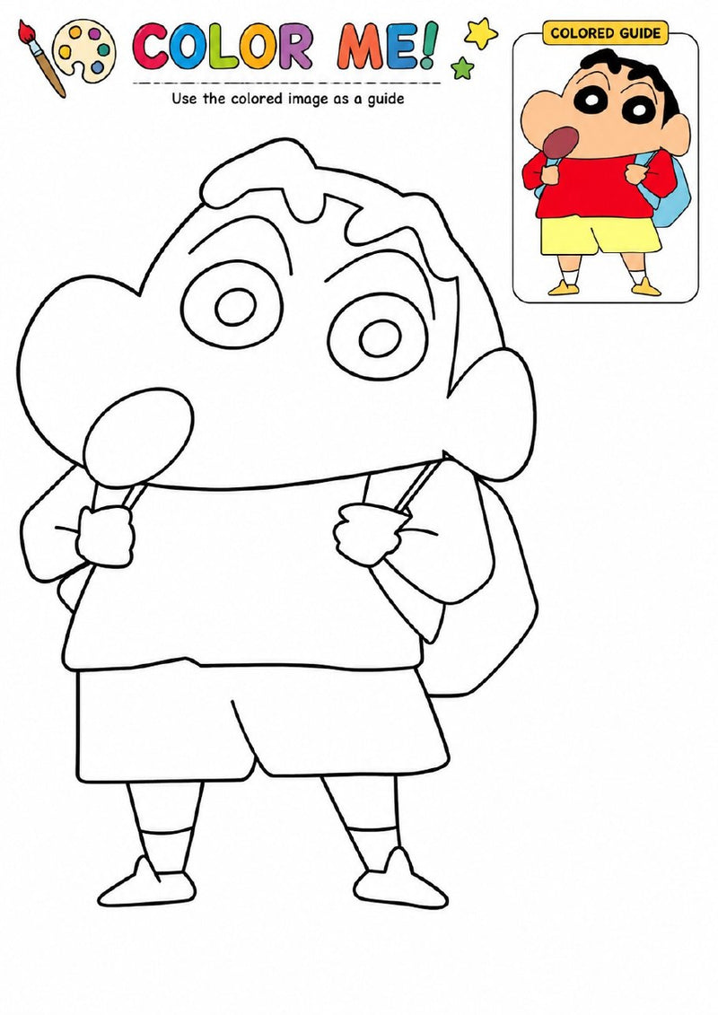 Shinchan Printable Coloring Book - 54 A4 Pages
