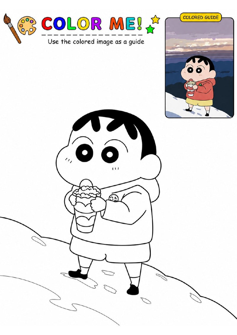 Shinchan Printable Coloring Book - 54 A4 Pages