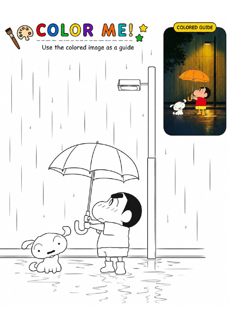 Shinchan Printable Coloring Book - 54 A4 Pages