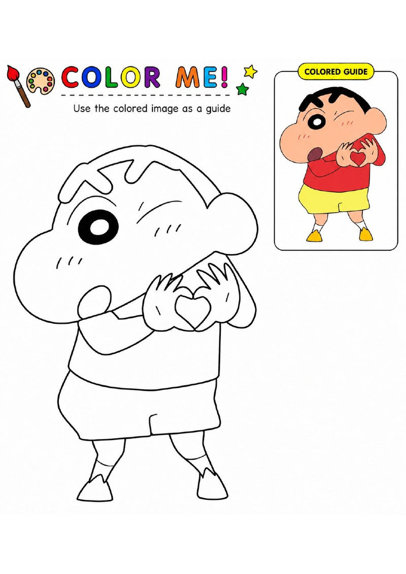Shinchan Printable Coloring Book - 54 A4 Pages